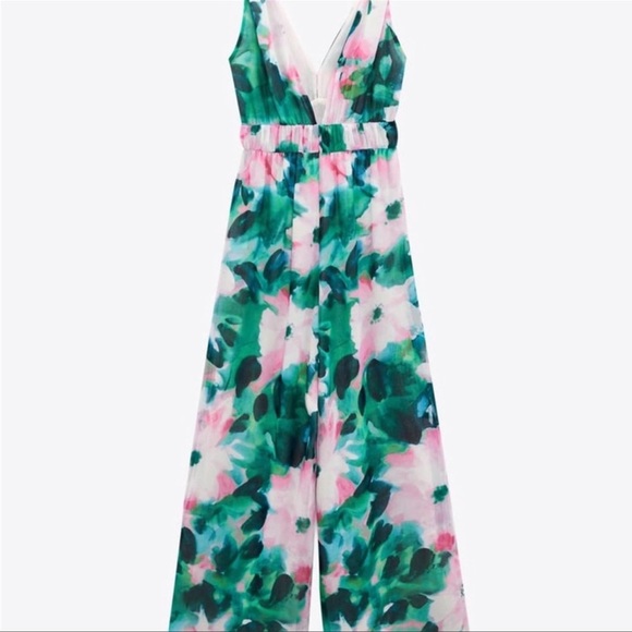 ZARA FLORAL PRINT JUMPSUIT - Picture 9 of 11